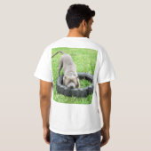 ブルー(犬)スタッフォードブルテリア遊タイム Tシャツ (裏面フル)