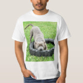 ブルー(犬)スタッフォードブルテリア遊タイム Tシャツ (正面)