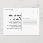 ブルー | 現代の結婚式延期のお知らせ ポストカード (裏面)