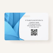 ブルー |病院医療従事者写真IDバッジ バッジ (裏面)