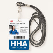 ブルー |病院医療従事者写真IDバッジ バッジ (正面ランヤード)