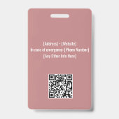 ブルー | 病院従業員の写真ID -ナース医 バッジ (裏面)