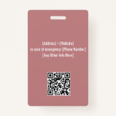 ブルー | 病院従業員の写真ID -ナース医 バッジ (裏面)