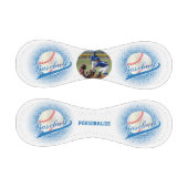 ブルー | 白レトロ野球（写真付） 野球ボール (パネル)