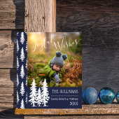 ブルー |白松の木の写真うれしそうな願い シーズンカード