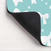 ブルー（真珠とホワイトボウコケット） マウスパッド (コーナー)