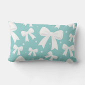 ブルー(真珠とホワイトボウコケット) ランバークッション (裏面)