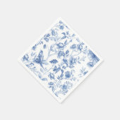 ブルー，磁器，ブルー中国,フローラトイル，チノイスリー スタンダードカクテルナプキン (角)