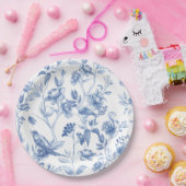 ブルー，磁器，ブルー中国,フローラトイル，チノイスリー ペーパープレート (パーティー)