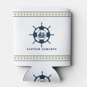 ブルー&航海のWHiteボートwhile金ゴールドスターCan Co 缶クーラー (裏面)