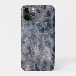 ブルー&赤面バラピンク抽象芸術水色の染み iPhone 11 PROケース