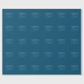 ブルー 追加 名前 モダン ミニマリスト プレーン ラッピングペーパー (フラット)