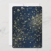 ブルー&金ゴールドきらめくライトグラムスウィート16パーティー 招待状 (裏面)