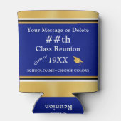 ブルー,金ゴールドとホワイト,クラス懇親会ギフトアイディア, 缶クーラー (裏面)