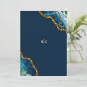 ブルー&金ゴールドアゲートゲードグリッター結婚ズ セーブザデート (スタンド正面)