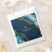 ブルー&金ゴールドアゲートゲードグリッター結婚ズ フェイバーバッグ (クリップ留めされた状態)