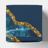 ブルー&金ゴールドアゲートゲードグリッター結婚ズ フェイバーボックス (上部)