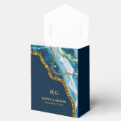 ブルー&金ゴールドアゲートゲードグリッター結婚ズ フェイバーボックス (オープン)