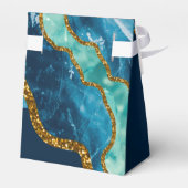 ブルー&金ゴールドアゲートゲードグリッター結婚ズ フェイバーボックス (裏面サイド)