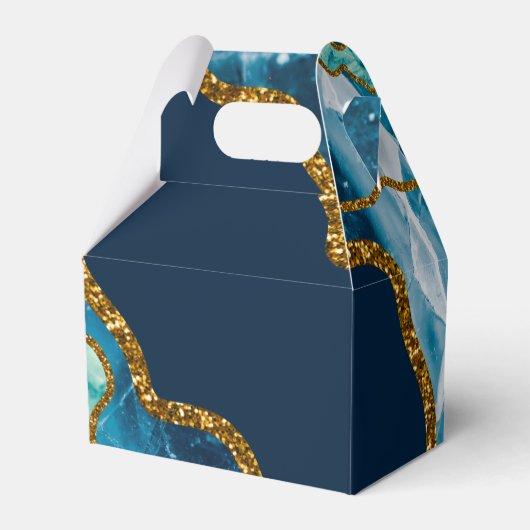 ブルー&金ゴールドアゲートゲードグリッター結婚ズ フェイバーボックス (裏面サイド)