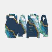 ブルー&金ゴールドアゲートゲードグリッター結婚ズ フェイバーボックス (折り畳みなし)