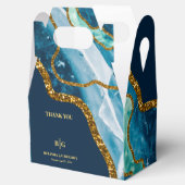 ブルー&金ゴールドアゲートゲードグリッター結婚ズ フェイバーボックス (オープン)