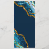 ブルー&金ゴールドアゲートゲードグリッター結婚ズ メニュー (裏面)