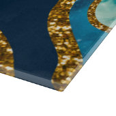 ブルー&金ゴールドアゲートゲードグリッター カッティングボード (角)