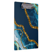 ブルー&金ゴールドアゲートゲードグリッター クリップボード (右)