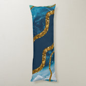 ブルー&金ゴールドアゲートゲードグリッター ボディピロー (裏面 (縦))