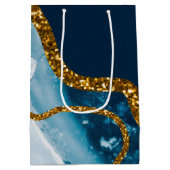 ブルー&金ゴールドアゲートゲードグリッター ミディアムペーパーバッグ (裏面)