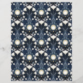 ブルー&金ゴールドアールヌーボームーンスクラップブック紙 (正面)