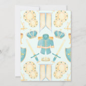 ブルー&金ゴールドウォーターカラーリトルプリンス誕生日 招待状 (裏面)