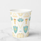 ブルー&金ゴールドウォーターカラーリトルプリンス誕生日 紙コップ (右)