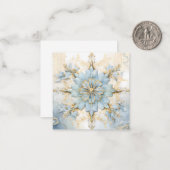 ブルー&金ゴールドクリスマススターカード ノートカード (正面/裏面インサイチュ)