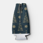 ブルー&金ゴールドクリスマスツリー&スター ボトルクーラー (裏面)