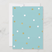 ブルー&金ゴールドグリッターオーベビーシャワー 招待状 (裏面)