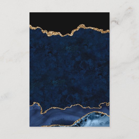 ブルー&金ゴールドグリッターマーブルゲートウィッシュウェル  エンクロージャーカード (裏面)