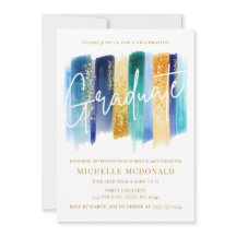 ブルー&金ゴールドグリッター卒業パーティー