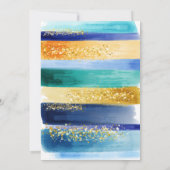 ブルー&金ゴールドグリッター卒業パーティー 招待状 (裏面)