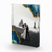 ブルー&金ゴールドゲートグリッター結婚の写真 フォトブロック (右)