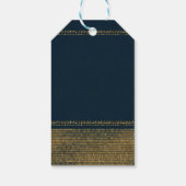ブルー&金ゴールドシックきらめくグラムパーティーフェイト ギフトタグ (裏面)