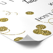 ブルー&金ゴールドシュガーはスウィート1st第1お誕生日ケーキ ポスター (角)