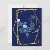 ブルー&金ゴールドジオメトリックフローラブランチ&バブリー 招待状 (裏面)