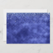 ブルー&金ゴールドスウィート16ガール誕生日招待状 招待状 (裏面)