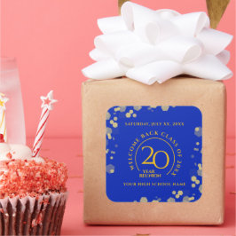 ブルー&金ゴールドスクール懇親会 スクエアシール