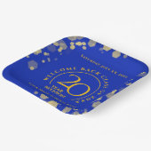 ブルー&金ゴールドスクール懇親会 ペーパープレート (傾斜あり)