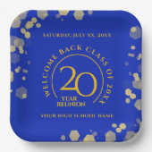 ブルー&金ゴールドスクール懇親会 ペーパープレート (正面)