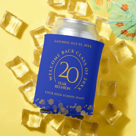 ブルー&金ゴールドスクール懇親会 缶クーラー (インサイチュ 夏)