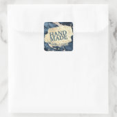 ブルー&金ゴールドステッカー スクエアシール (バッグ)